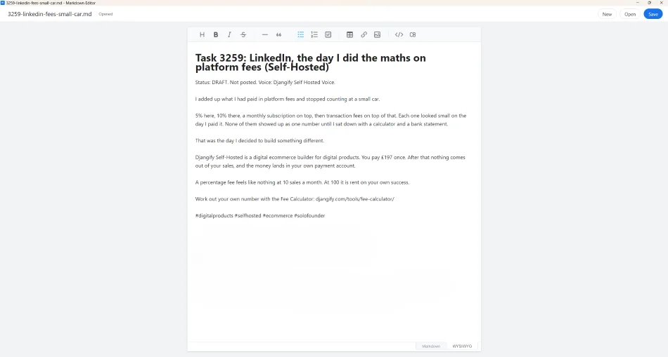 markdown editor made using Claude Code with text
